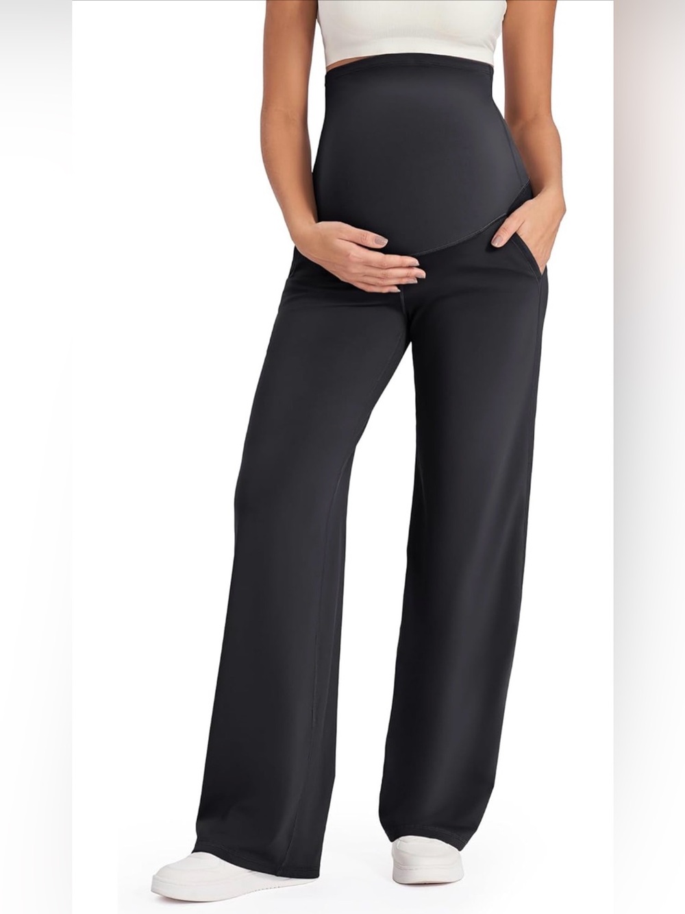 G4Free EverGoing Maternity Pants Over the Belly Pregnancy Work Trousers